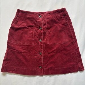 Uniqlo Women's Red Corduroy A-Line Skirt